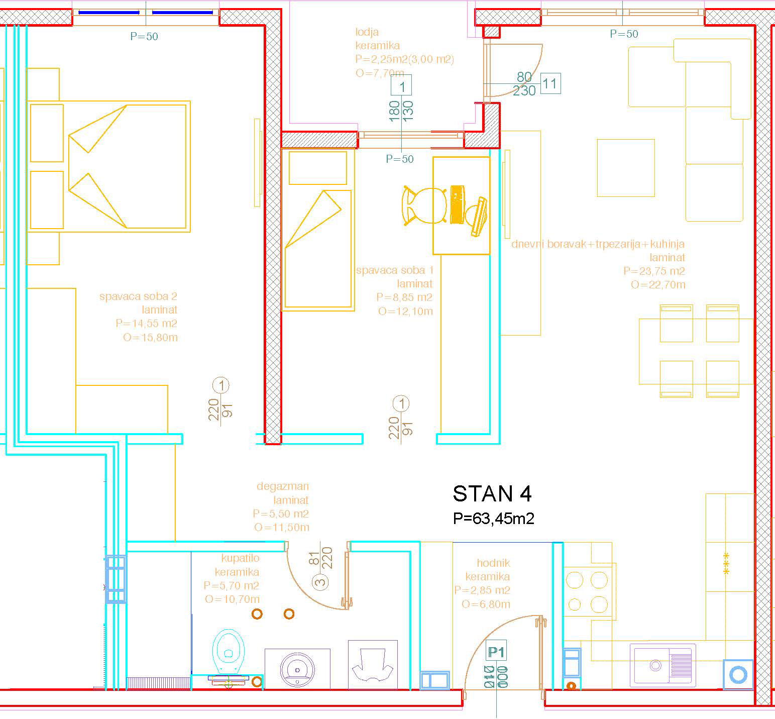 Stan broj 4 - Lamela 01 - Kahrimanović d.o.o. Kalesija Stan broj 4 - Lamela 01 - Kahrimanović d.o.o. Kalesija